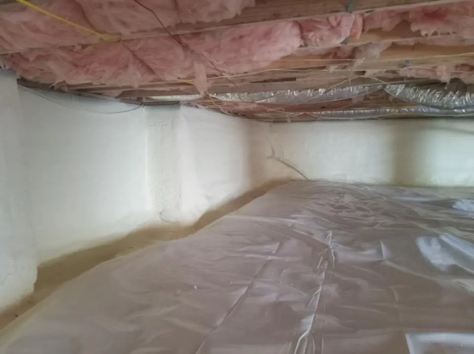 Crawl space encapsulation with closed-cell spray foam for Attic Insulation in Dumont